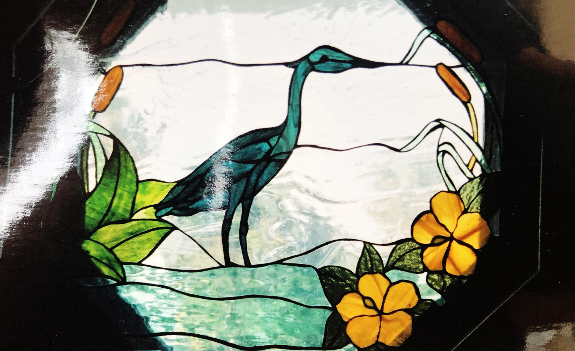 Built-in Egret, stained glass passion