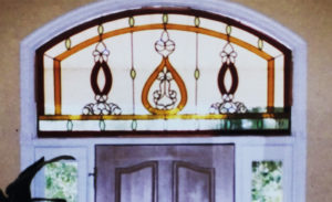 entry transom, stained glass passion